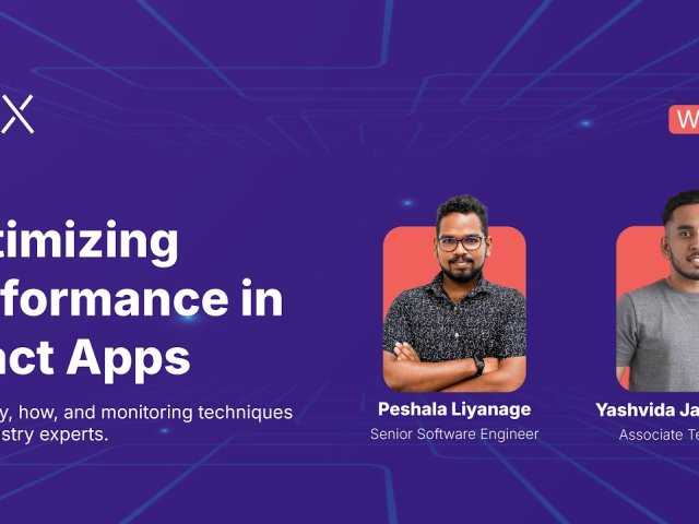 Webinar - Optimizing Performance in React Apps Webinar - Optimizing Performance in React Apps