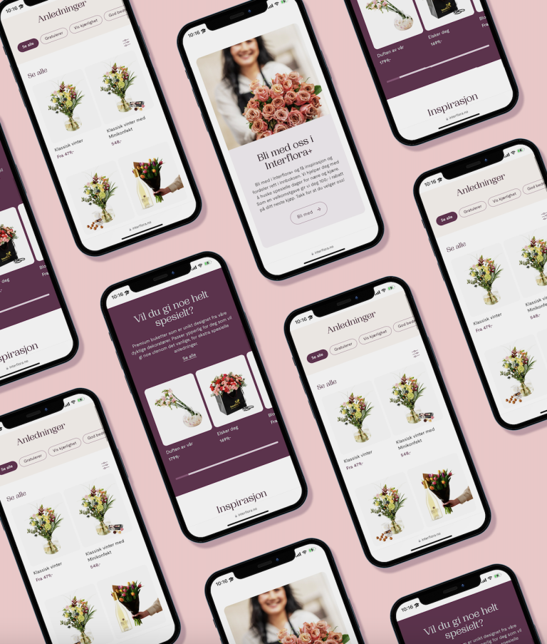 Interflora nettside vist på telefoner